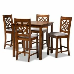 Baxton Studio Nicolette Pub 5-piece Set Gray Walnut Brown -Baxton Studio Sales unnamed file 8400