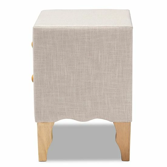 Baxton Studio Artis Nightstand Beige 3 Baxton Studio Artis Nightstand Beige - Image 3