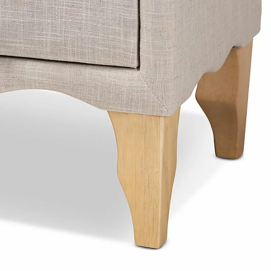 Baxton Studio Artis Nightstand Beige 5 Baxton Studio Artis Nightstand Beige - Image 5
