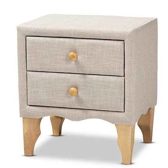 Baxton Studio Artis Nightstand Beige 7 Baxton Studio Artis Nightstand Beige - Image 7