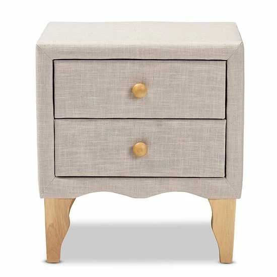 Baxton Studio Artis Nightstand Beige 8 Baxton Studio Artis Nightstand Beige - Image 8