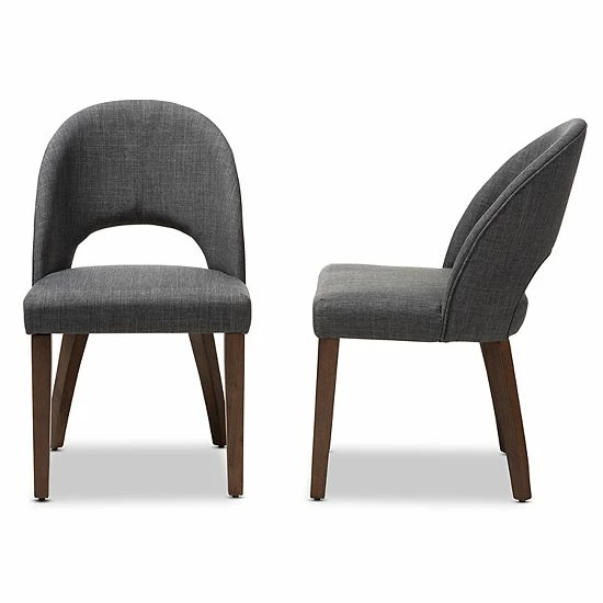 Baxton Studio Mid-Century Dining Chair 2-piece Set Dark Gray 1 Baxton Studio Mid-Century Dining Chair 2-piece Set Dark Gray