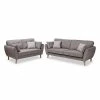Baxton Studio Mid-Century Couch & Loveseat 2-piece Set Light Pastel Gray
