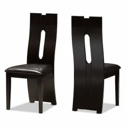 Baxton Studio Modern Espresso Dining Chair 2-piece Set