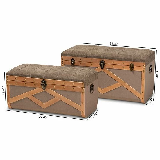 Baxton Studio Kala Ottoman 2-piece Set 9 Baxton Studio Kala Ottoman 2-piece Set - Image 9