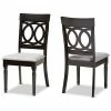 Baxton Studio Lucie Dining Chair 2-piece Set Gray Dark Brown
