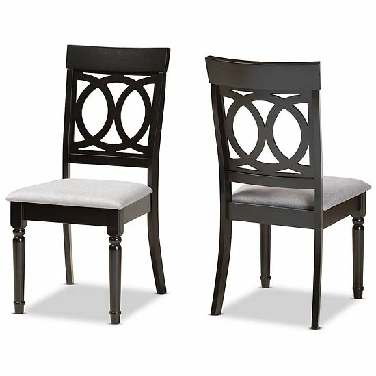 Baxton Studio Lucie Dining Chair 2-piece Set Gray Dark Brown 1 Baxton Studio Lucie Dining Chair 2-piece Set Gray Dark Brown