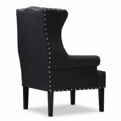 Baxton Studio Knuckey Nailhead Linen Wing Arm Chair Beige -Baxton Studio Sales unnamed file 8510