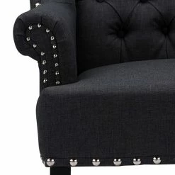 Baxton Studio Knuckey Nailhead Linen Wing Arm Chair Beige -Baxton Studio Sales unnamed file 8512