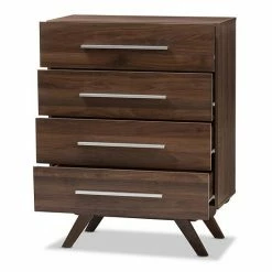 Baxton Studio Mid-Century 4-Drawer Chest Medium Brown 7 Baxton Studio Mid-Century 4-Drawer Chest Medium Brown -Baxton Studio Sales unnamed file 862