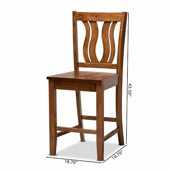 Baxton Studio Fenton Counter Stool Walnut Brown 7 Baxton Studio Fenton Counter Stool Walnut Brown - Image 7