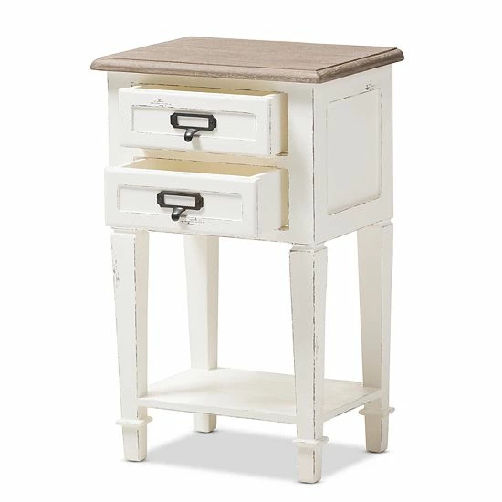 Baxton Studio Dauphine Distressed Nightstand 3 Baxton Studio Dauphine Distressed Nightstand - Image 3