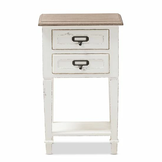 Baxton Studio Dauphine Distressed Nightstand 4 Baxton Studio Dauphine Distressed Nightstand - Image 4