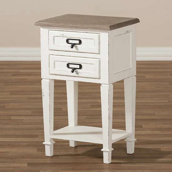 Baxton Studio Dauphine Distressed Nightstand 7 Baxton Studio Dauphine Distressed Nightstand - Image 7