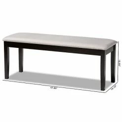 Baxton Studio Teresa Dining Bench Gray Walnut -Baxton Studio Sales unnamed file 905