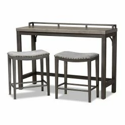 Baxton Studio Noll Pub Table & Stool 3-piece Set