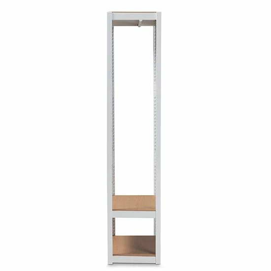 Baxton Studio Elton Clothes Rack Floor Decor White Brown 3 Baxton Studio Elton Clothes Rack Floor Decor White Brown - Image 3