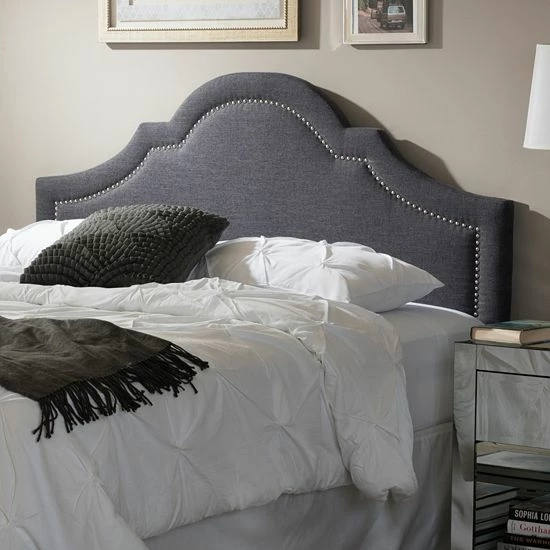 Baxton Studio Rita Upholstered Headboard Dark Gray 1 Baxton Studio Rita Upholstered Headboard Dark Gray
