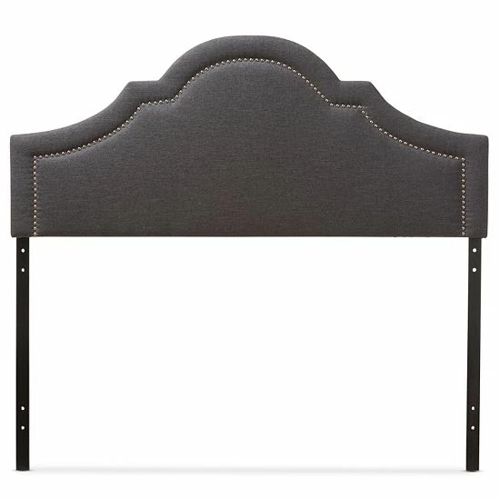 Baxton Studio Rita Upholstered Headboard Dark Gray 2 Baxton Studio Rita Upholstered Headboard Dark Gray - Image 2