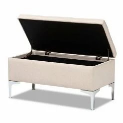 Baxton Studio Mabel Ottoman Beige Silver 14 Baxton Studio Mabel Ottoman Beige Silver -Baxton Studio Sales unnamed file 949