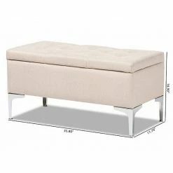 Baxton Studio Mabel Ottoman Beige Silver 20 Baxton Studio Mabel Ottoman Beige Silver -Baxton Studio Sales unnamed file 955
