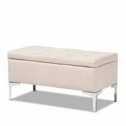 Baxton Studio Mabel Ottoman Beige Silver 22 Baxton Studio Mabel Ottoman Beige Silver -Baxton Studio Sales unnamed file 957