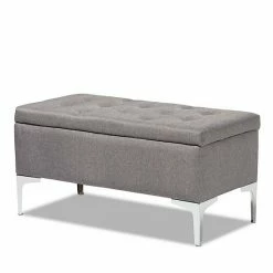 Baxton Studio Mabel Ottoman Beige Silver 23 Baxton Studio Mabel Ottoman Beige Silver -Baxton Studio Sales unnamed file 958