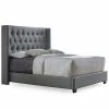 Baxton Studio Katherine Upholstered Wingback Bed Gray