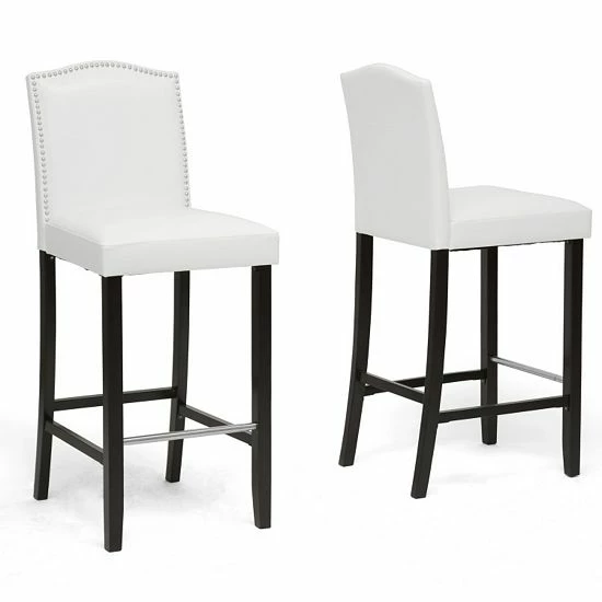 Baxton Studio 2-piece Libra Bar Stool Set White 1 Baxton Studio 2-piece Libra Bar Stool Set White